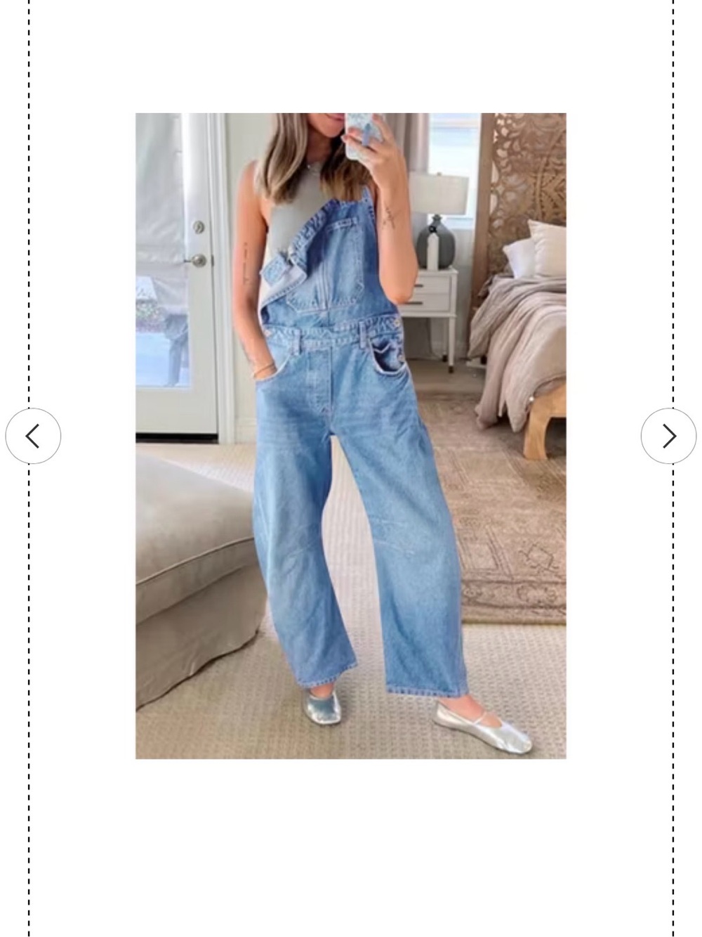 NWT Imily Bela Barrel Overalls Light Blue Small 4/6